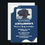 50th birthday invitations Men Photo Simple Blue<br><div class="desc">50th birthday invitations Men Photo Simple Blue</div>