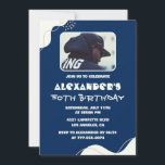 50th birthday invitations Men Photo Simple Blue<br><div class="desc">50th birthday invitations Men Photo Simple Blue</div>