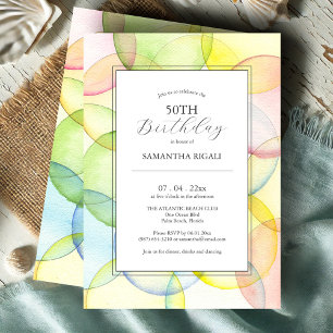 50th Birthday Invitations Multi Colour