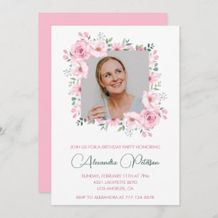 50th birthday invitations Photo Boho Elegant 