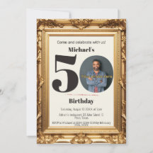 50th birthday invitations: Put your photo, QR