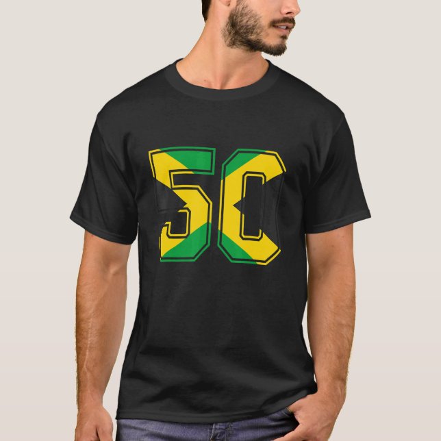 50th Birthday Jamaican 50 Years Old Number 50 Jama T-Shirt (Front)