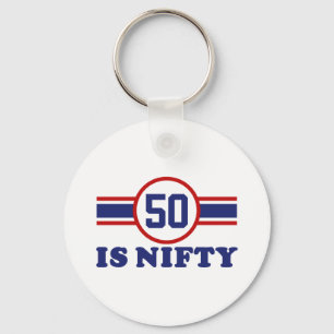 50th Birthday Key Ring