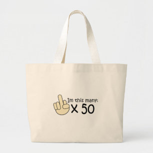 50th Birthday Large Tote Bag
