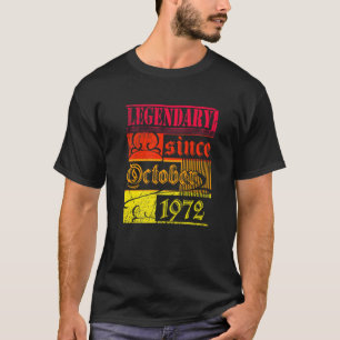 50Th Birthday Legendary Since October 1972 Vintage T-Shirt