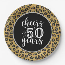 50th Birthday Leopard Black and Gold theme