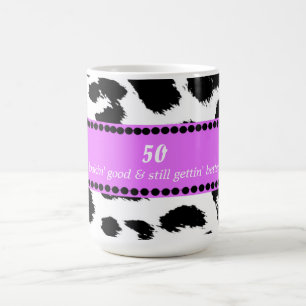 50th Birthday Leopard Fur Print Coffee Mug