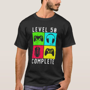 50Th Birthday Level 50 Complete Gamer Gaming 1971 T-Shirt