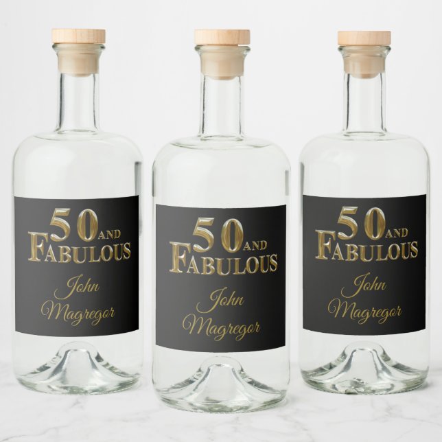 50th Birthday  Liquor Bottle Label (Bottles)