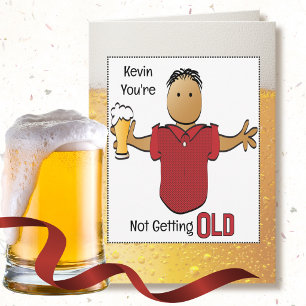 50th Birthday Male Cartoon Beer Funny Saying Card