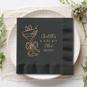50th Birthday Martini Cheers Fifty Foil Napkins