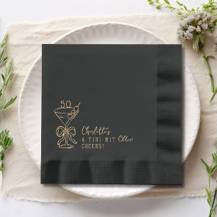 50th Birthday Martini Cheers Fifty Personalized Foil Napkins