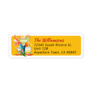 50th Birthday Mexican Fiesta Return Address Label