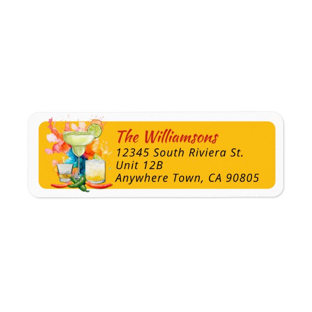 50th Birthday Mexican Fiesta Return Address Label (Front)