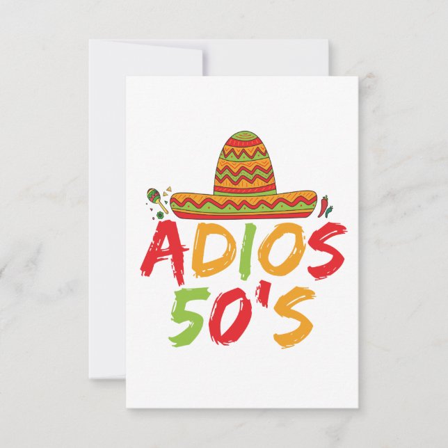 50th Birthday Mexican Party Cinco de Mayo Fiesta  Thank You Card (Front)