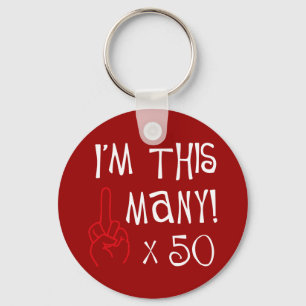 50th birthday Middle Finger Salute Key Ring