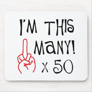 50th birthday Middle Finger Salute Mouse Pad