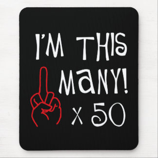 50th birthday Middle Finger Salute Mouse Pad