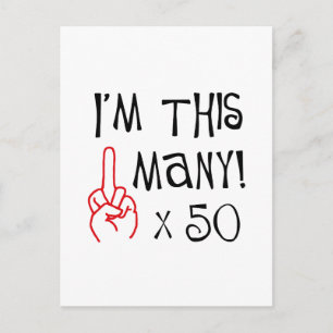 50th birthday Middle Finger Salute Postcard