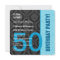50th Birthday Modern Colour Pattern Blue Damask 1