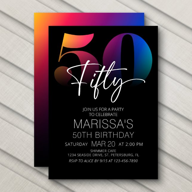 50th Birthday Modern Invitation (Creator Uploaded)