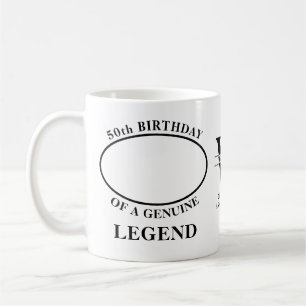 50th Birthday Monogram Photo Coffee Mug
