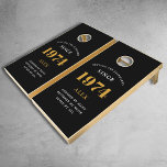 50th Birthday Name 1974 Black Gold Elegant Chic<br><div class="desc">50th Birthday 1974 Black and Gold Chic Elegant Personalised Cornhole Set. Celebrate in style with this 50th Birthday 1974 Black and Gold Elegant Chic Personalised Cornhole Set. This unique game set offers a modern and stylish twist to the traditional cornhole game. With its black and gold theme, this set is...</div>