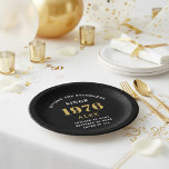 50th Birthday Name 1976 Black Gold Elegant Chic Paper Plate<br><div class="desc">Sophisticated 50th Birthday Unique Black & Gold Party Paper Plates. Celebrating a milestone birthday should be a memorable experience, and what better way to ensure that than with our sophisticated black and gold 50th Birthday Party Paper Plates? Designed in sleek black with an elegant gold highlight, these plates are printed...</div>