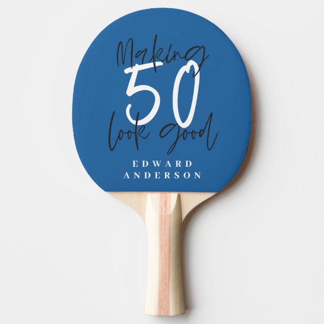 50th birthday name personalized favor gift ping pong paddle (Front)