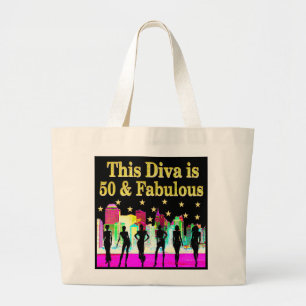 50TH BIRTHDAY NEW YORK CITY DESIGN LARGE TOTE BAG