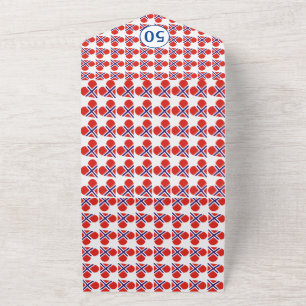 50th Birthday Norwegian Heart flag blue All In One Invitation