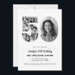 50th Birthday Number 50 Photo Collage Black White Invitation<br><div class="desc">Mark fifty years of wonderful memories and adventures with this captivating 50th Birthday Number Photo Collage. This customisable template is the perfect blend of creativity and sentiment, allowing you to create a truly memorable gift for your loved one's special day. Capture the essence of incredible years in a single masterpiece...</div>