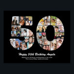 50th Birthday Number 50 Photo Collage Gift Poster<br><div class="desc">Mark years of wonderful memories and adventures with this captivating 50th Birthday Number Photo Collage. This customisable template is the perfect blend of creativity and sentiment, allowing you to create a truly memorable and personalised gift for your loved one's special day. Capture the essence of incredible years in a single...</div>