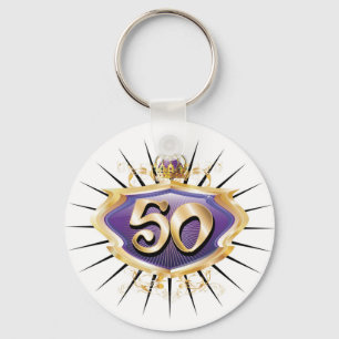 50th birthday or anniversary key ring