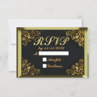 50th Birthday or Anniversary Regal Gold and Black