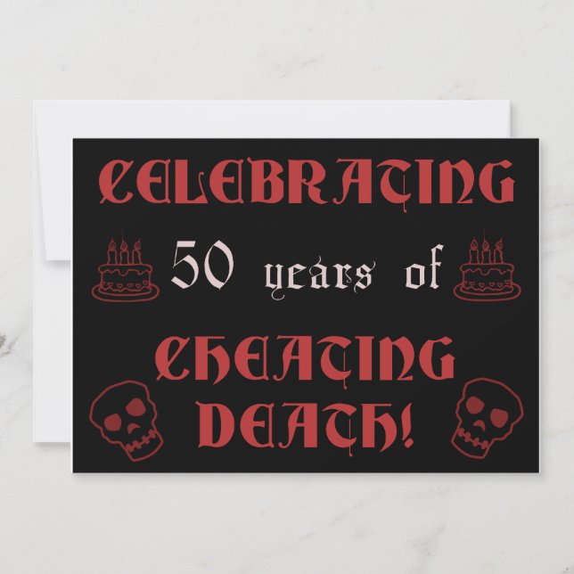 50th Birthday Over The Hill Gag Gift Card (Front)