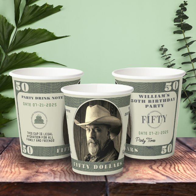 50th Birthday Party 50 Dollar Bill Paper Cups (50th Birthday Party 50 Dollar Bill Paper Cups
)