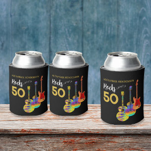 50th Birthday Party 50 Rocks Personalised Can Cooler