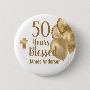 50th Birthday Party  6 Cm Round Badge