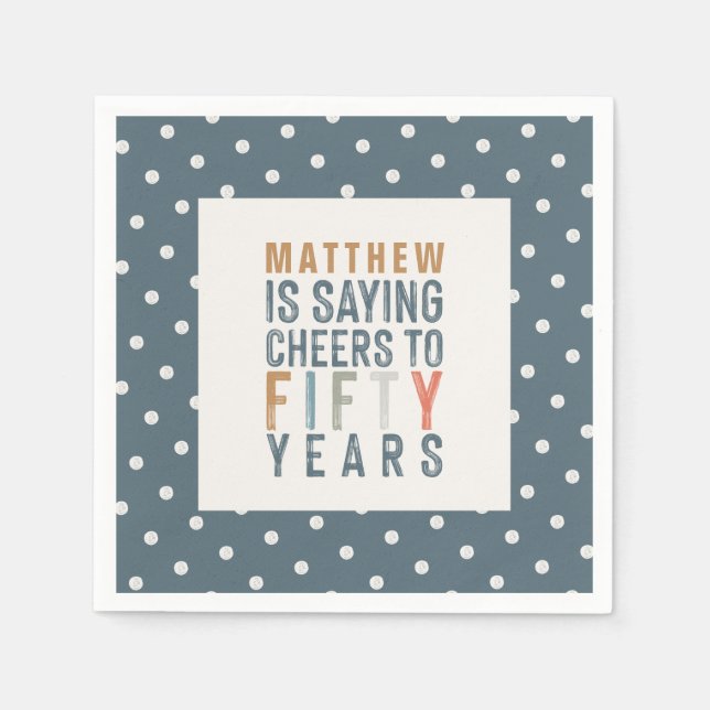 50th birthday party accessories decor napkin (Front)