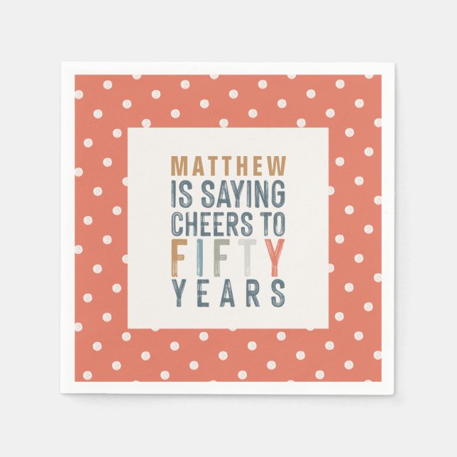 50th birthday party accessories decor napkin (Front)