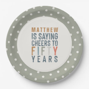 50th birthday party accessories decor paper plate