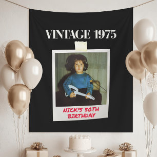 50th Birthday Party Banner Hello Fifty Birthday Tapestry