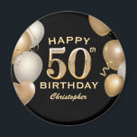 50th Birthday Party Black and Gold Balloons Magnet<br><div class="desc">50th Birthday Party Black and Gold Balloons and Confetti Magnet. For further customisation,  please click the "Customise it" button and use our design tool to modify this template.</div>