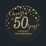 50th Birthday Party Black and Gold Diamond Paper Plate<br><div class="desc">50th Birthday Party Black and Gold Diamond Paper Plate</div>