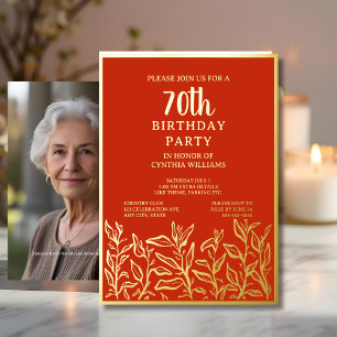 50th Birthday Party Celebration Foil Invitation