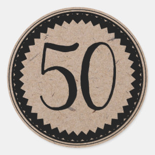 50th Birthday Party Classic Round Sticker
