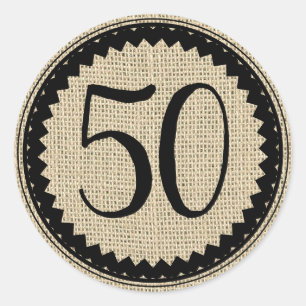 50th Birthday Party Classic Round Sticker