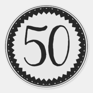 50th Birthday Party Classic Round Sticker