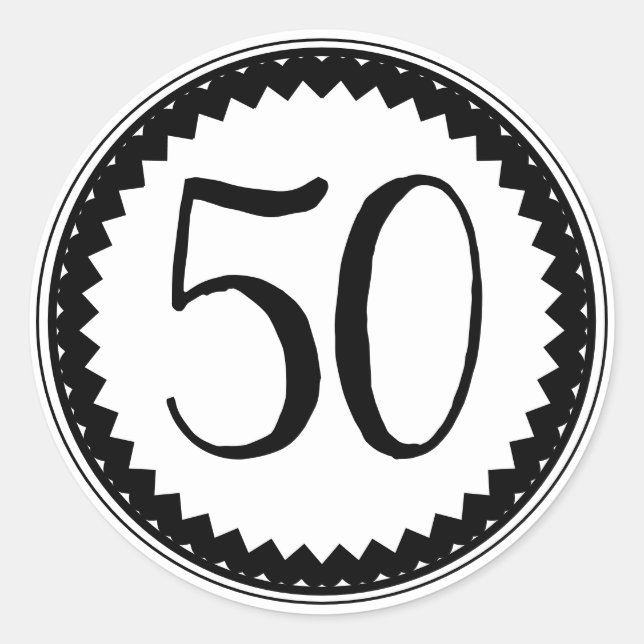 50th Birthday Party Classic Round Sticker (Front)